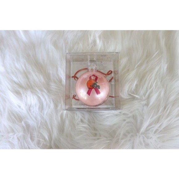 NFL Other - NFL Cleveland Browns Breast Cancer Awareness Christmas Glass Ornament